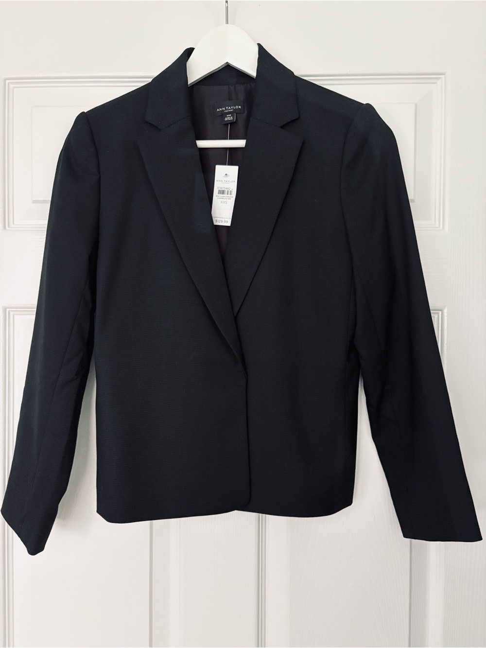 NWT Ann Taylor Open Front Cropped Blazer - XXS Regular - Black